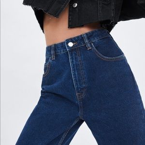 Zara Mom Fit Jeans - Navy Blue - Sz 8